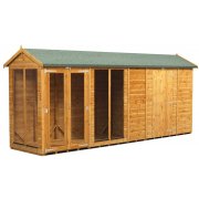 Power 16x4 Apex Summer House with 6ft Side Store